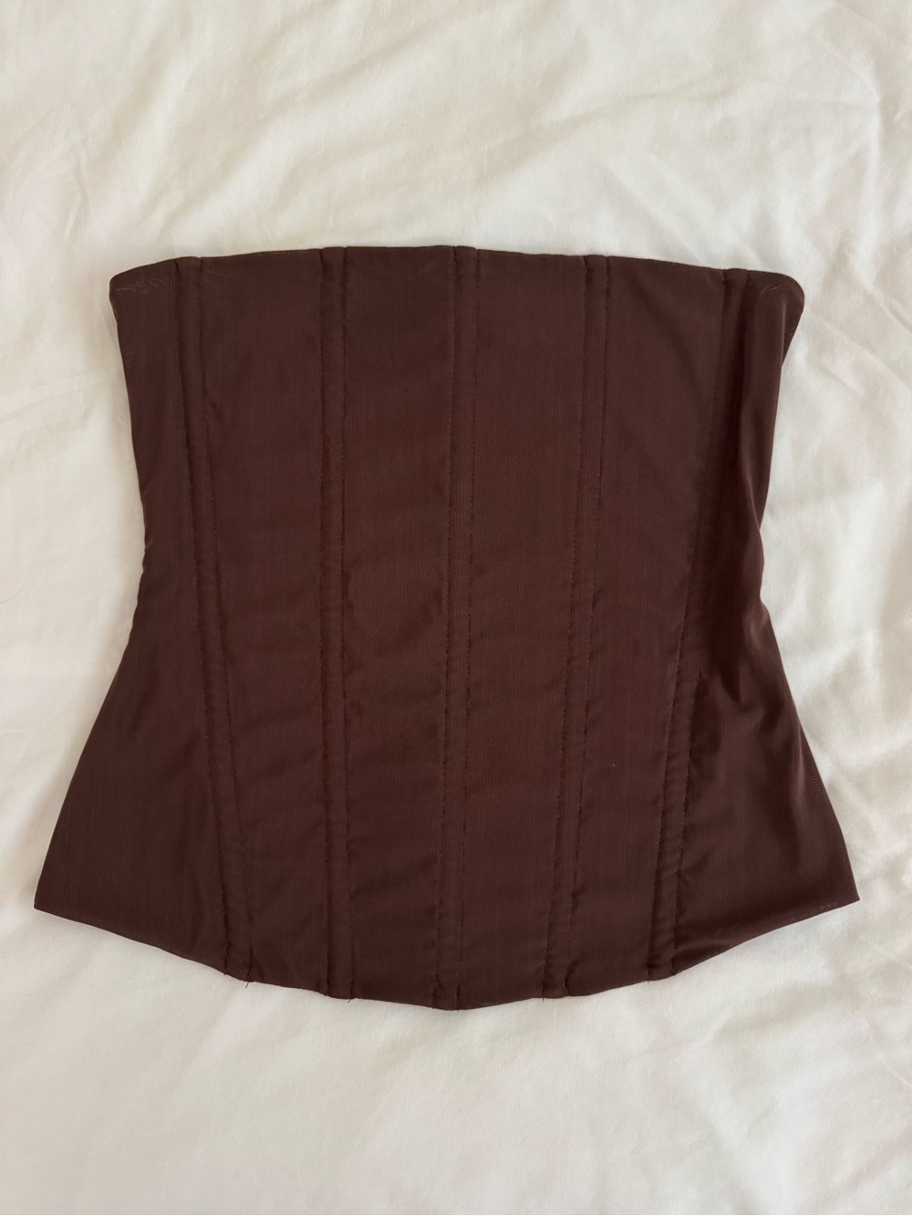 WHITE FOX Strapless Brown Corset Top